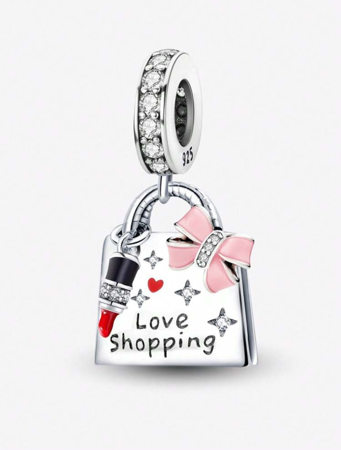 Charm Pandora Bolsita con Labial Plata S925