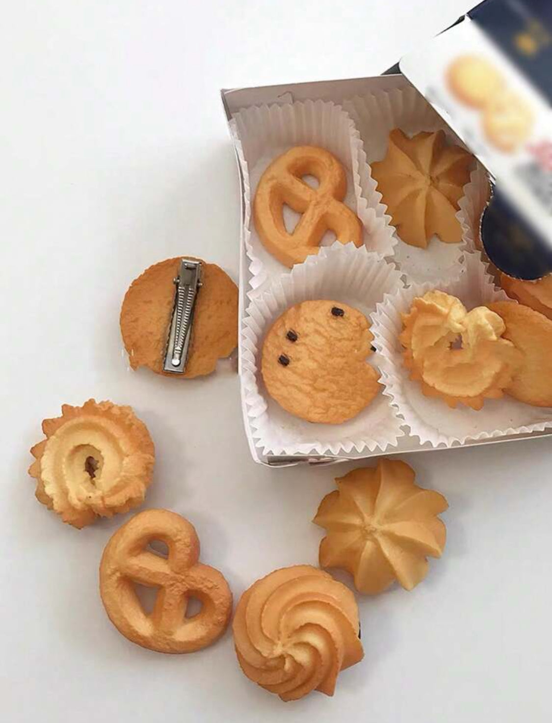 Clips para el cabello en forma de galletas (6 pzs)