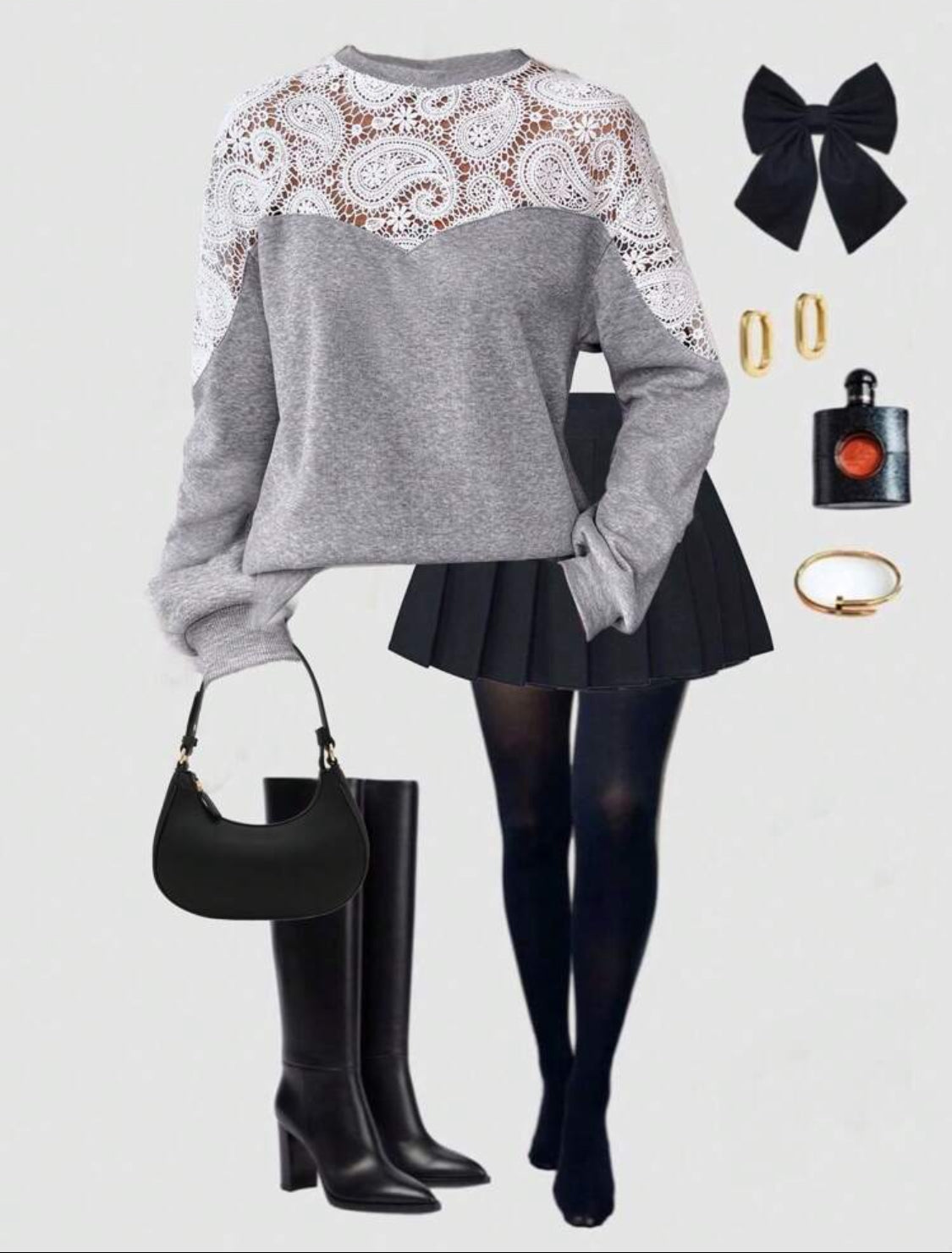 Sudadera con encaje Talla Mediana