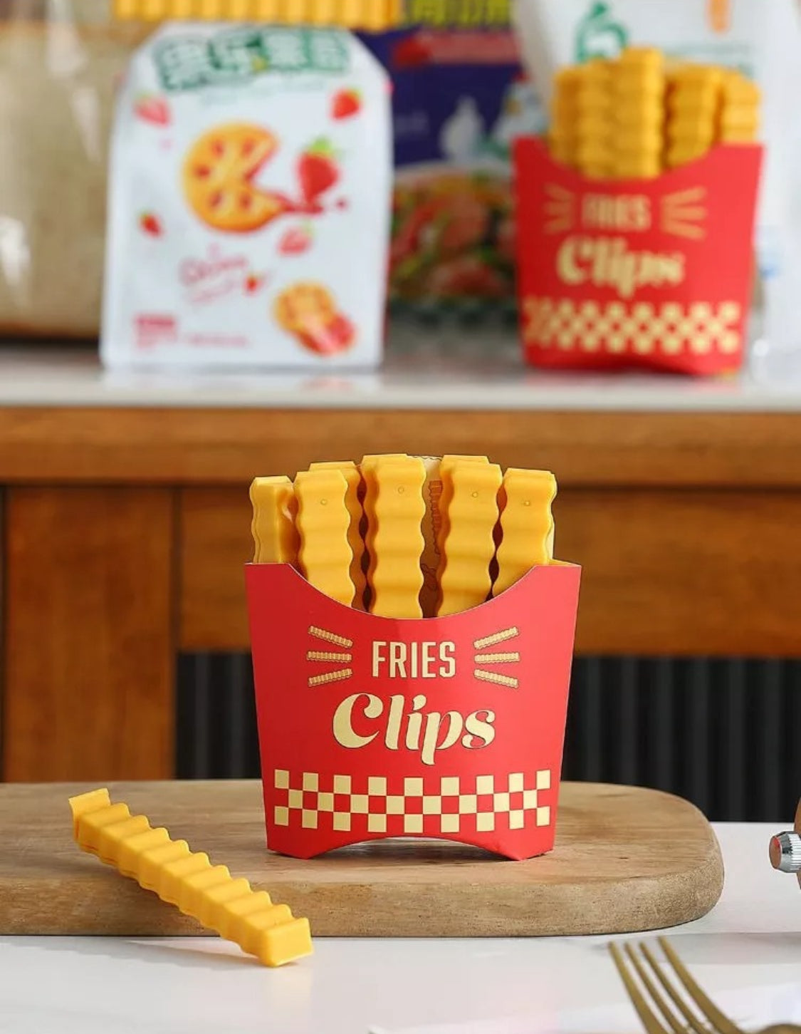 Clips Selladores de Bolsas en forma de Papas Fritas (12 pzs)