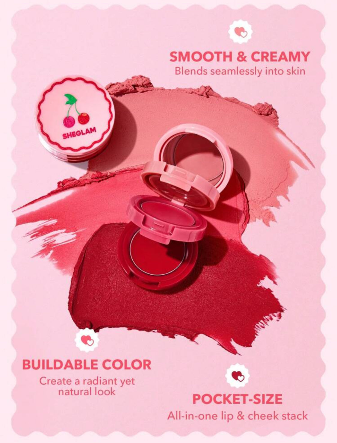 Trío de Labiales y Rubores Cherry en Crema