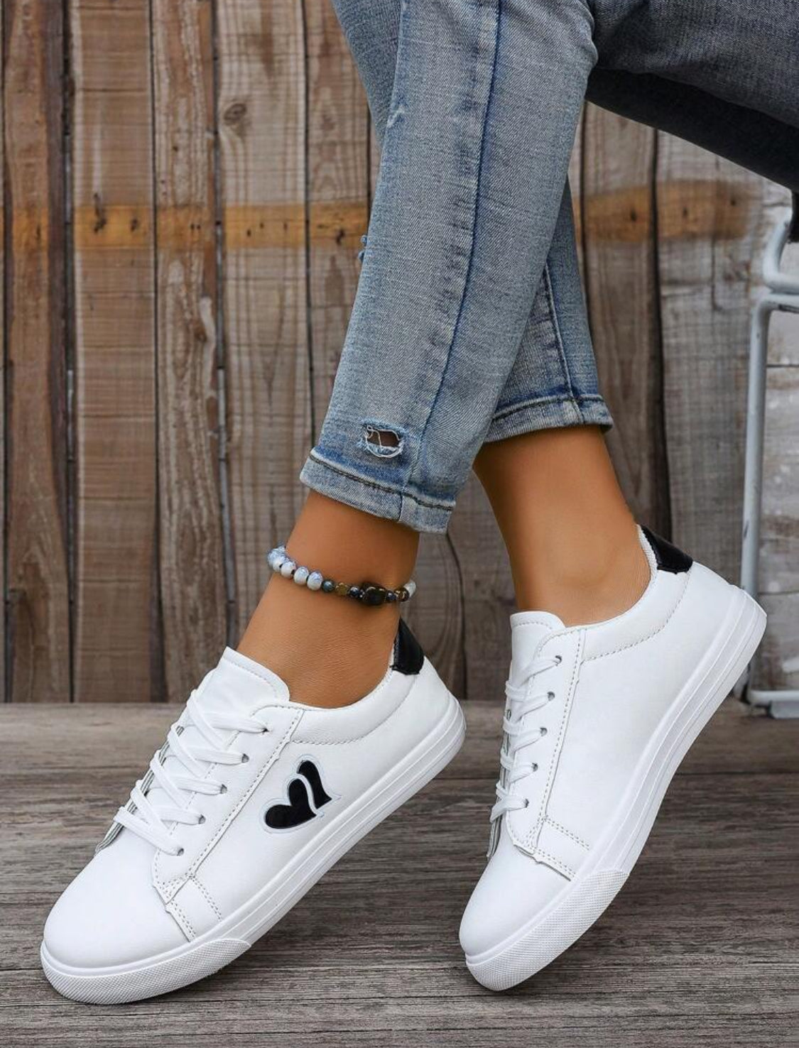 Tenis corazón black