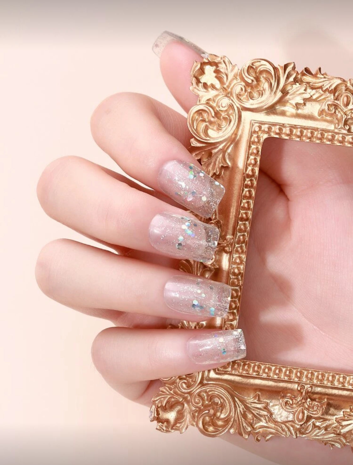 Stickers para Uñas Press On (14 pzs) Cristal