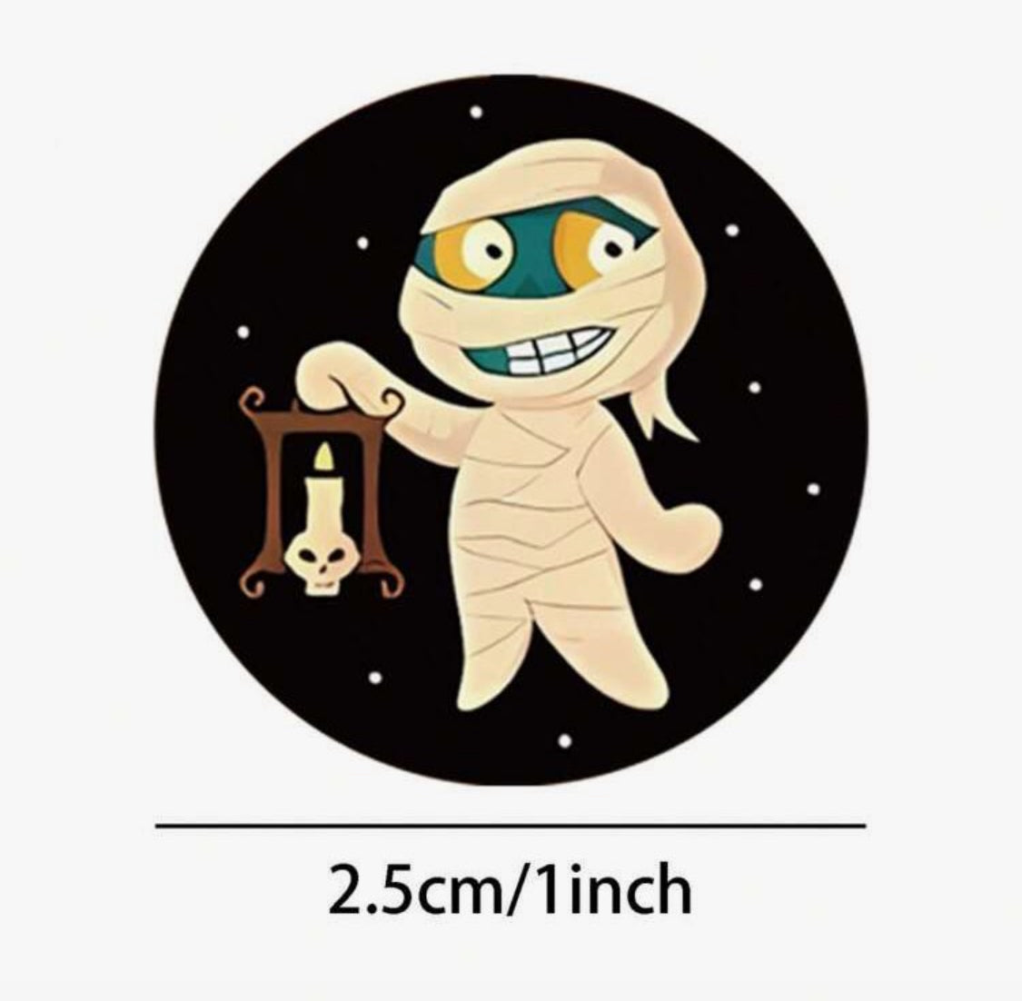 Rollo de Etiquetas Halloween (500 pzs) 2.5 cm