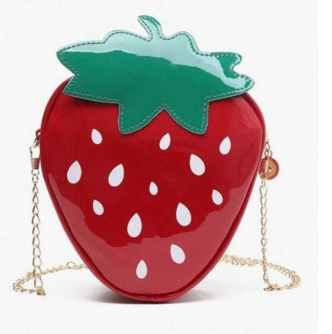 Bolso de hombro y bandolera con cadena con diseño de fresa
