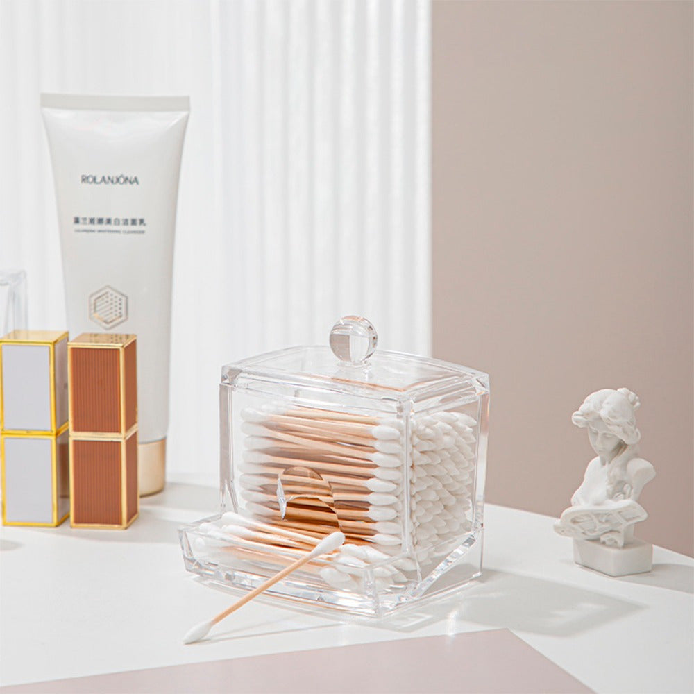 Caja de acrílico porta cotonetes