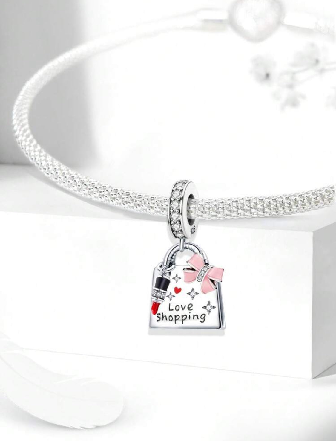 Charm Pandora Bolsita con Labial Plata S925