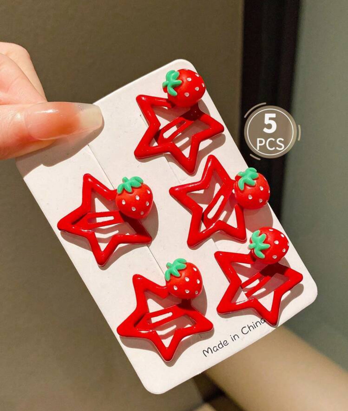 Set de pinzas clip Fresitas 5 piezas