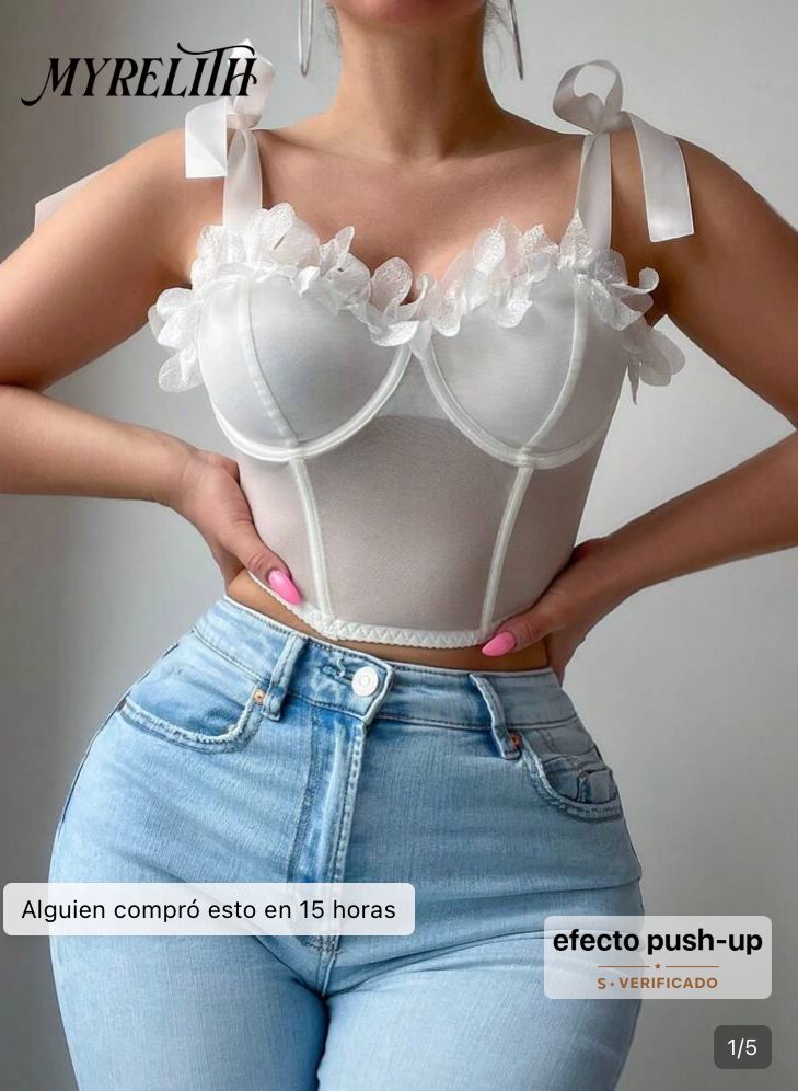 Sujetador con aros con decoración de flores señor 3D