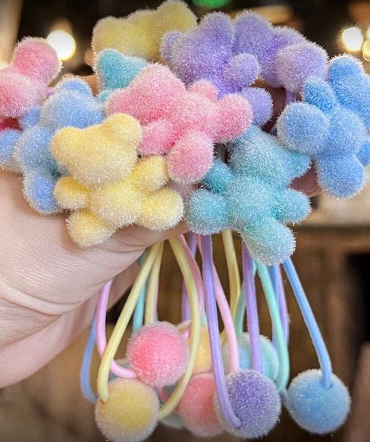 Lazos elásticos para el cabello de coletas de ositos, multicolor