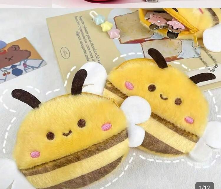 Monedero de abeja de dibujos animados,cartera, amarillo