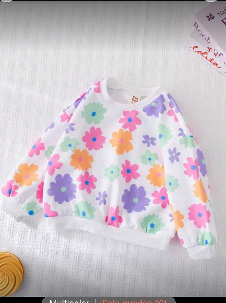 Sudadera de manga larga floreada, de punto18 a 24 meses