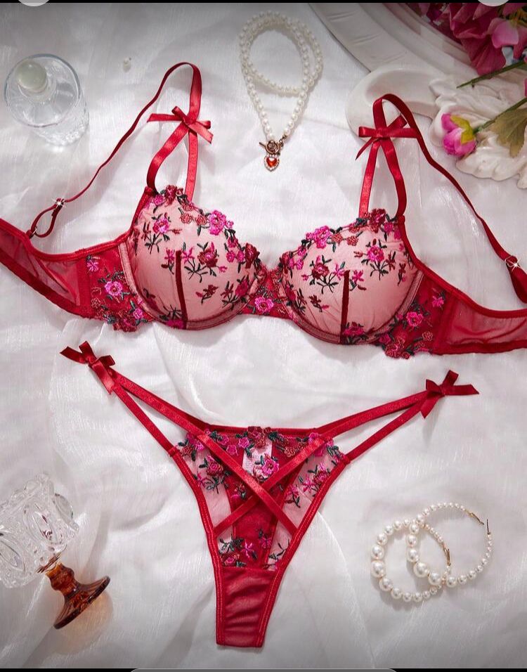 Conjunto de lencería sexy para mujer sujetador, verde oscuro, G/L