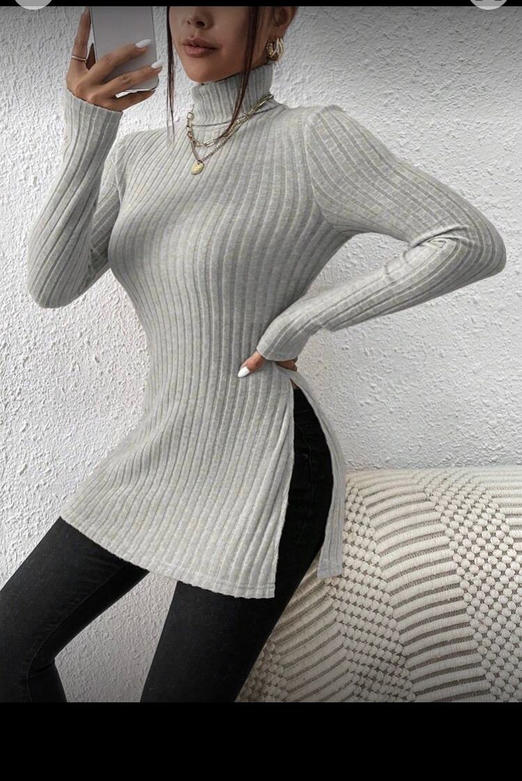 Camiseta de cuello alto con tejido textualizado albaricoque Ch/S