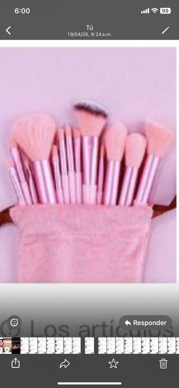 Juego de 13 pinceles de maquillaje profesional para polvo, rosa