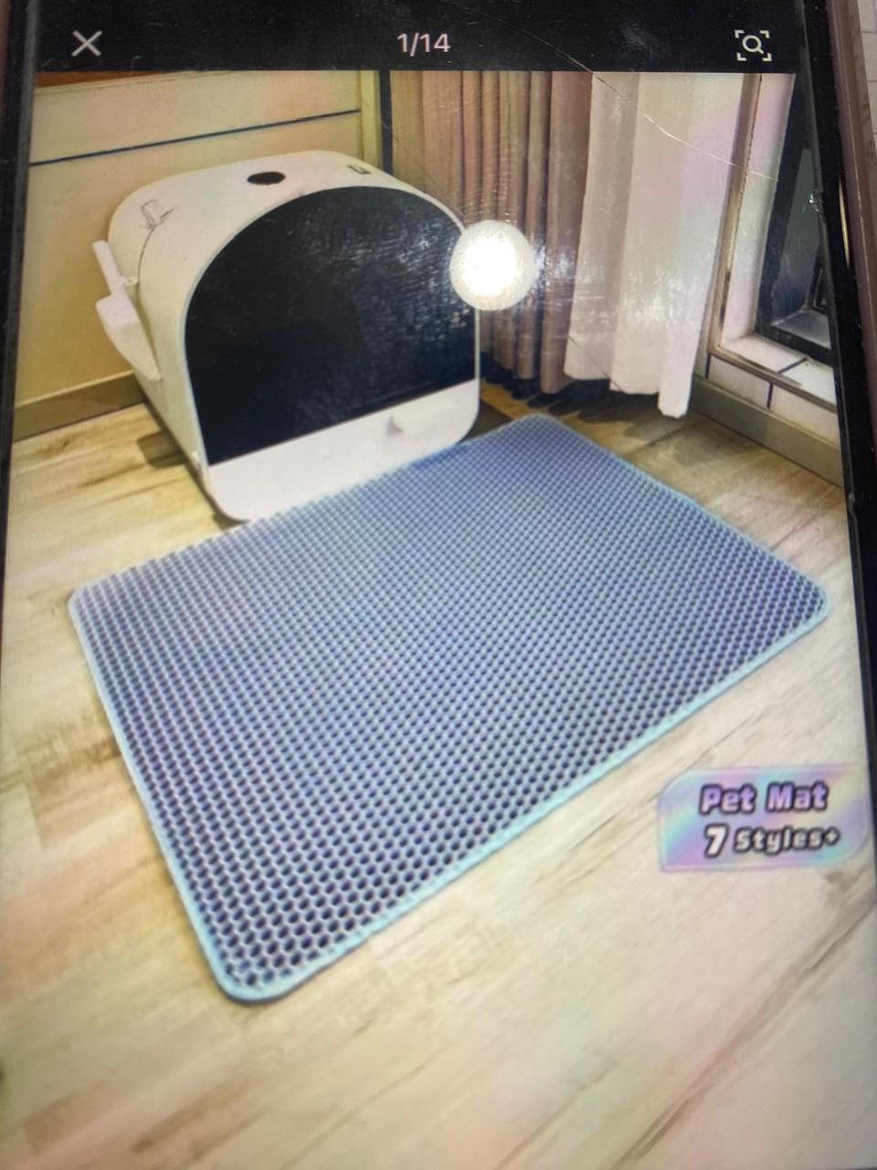 Tapete para atrapar arena del gato de 45x60, Gris y negro