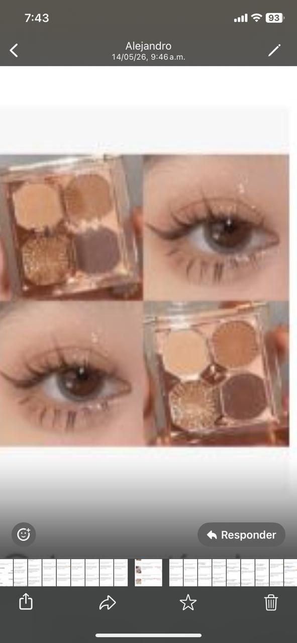 Paleta de sombras de ojos 4 colores , Rosa