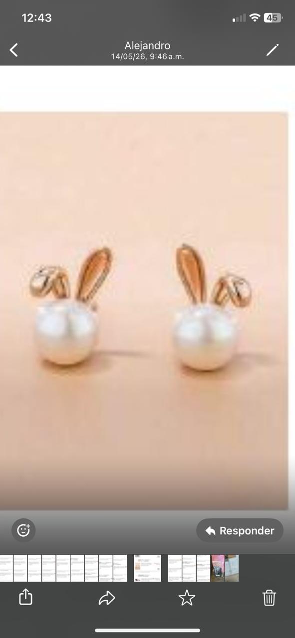 Pendientes con diseño de conejo simple, multicolor