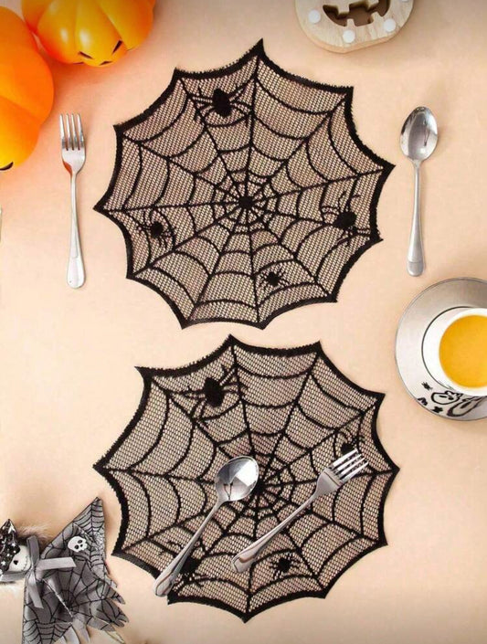 Mantel individual en forma de telaraña