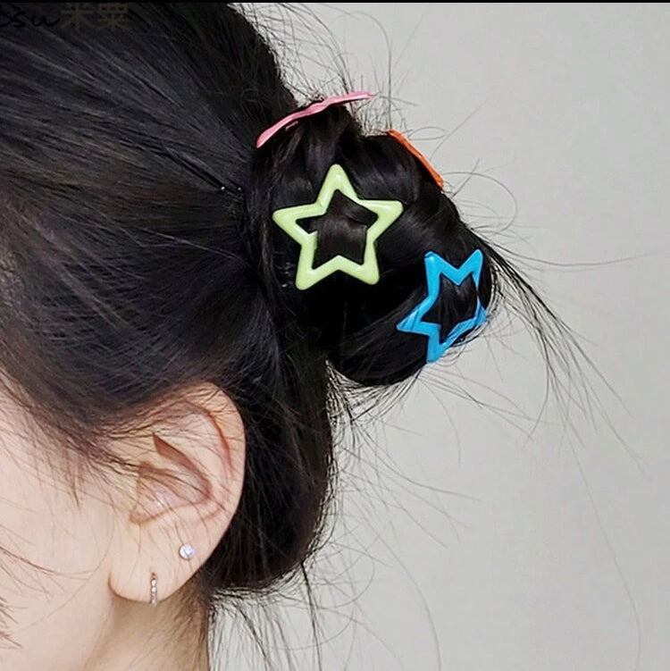 Clips en forma de Estrellitas (10 pzs)