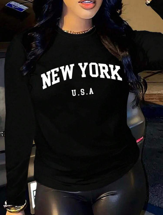 Camiseta estampada manga larga Talla Chica