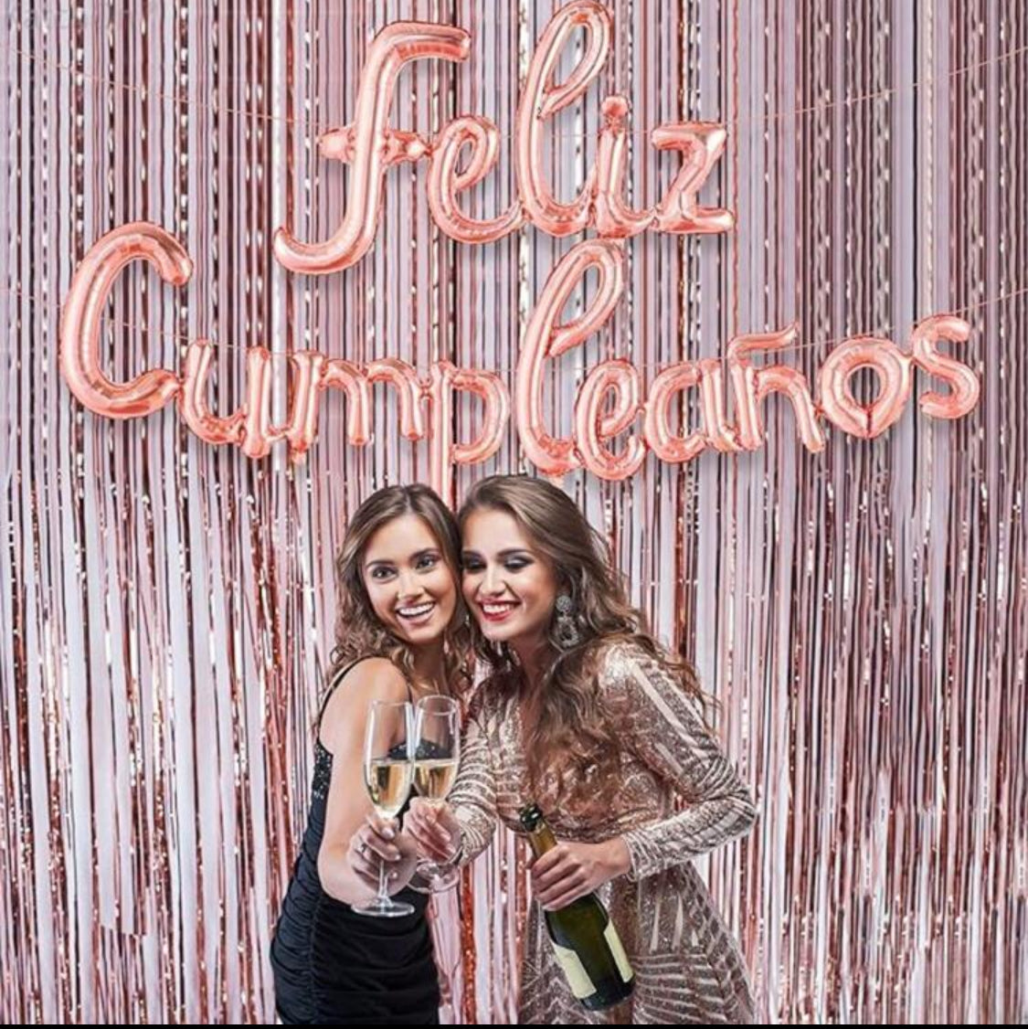 Set de Globos Jumbo Feliz Cumpleaños Rose Gold