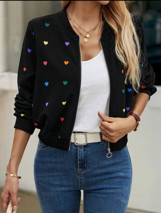 Chamarra con corazones de colores Talla Chica