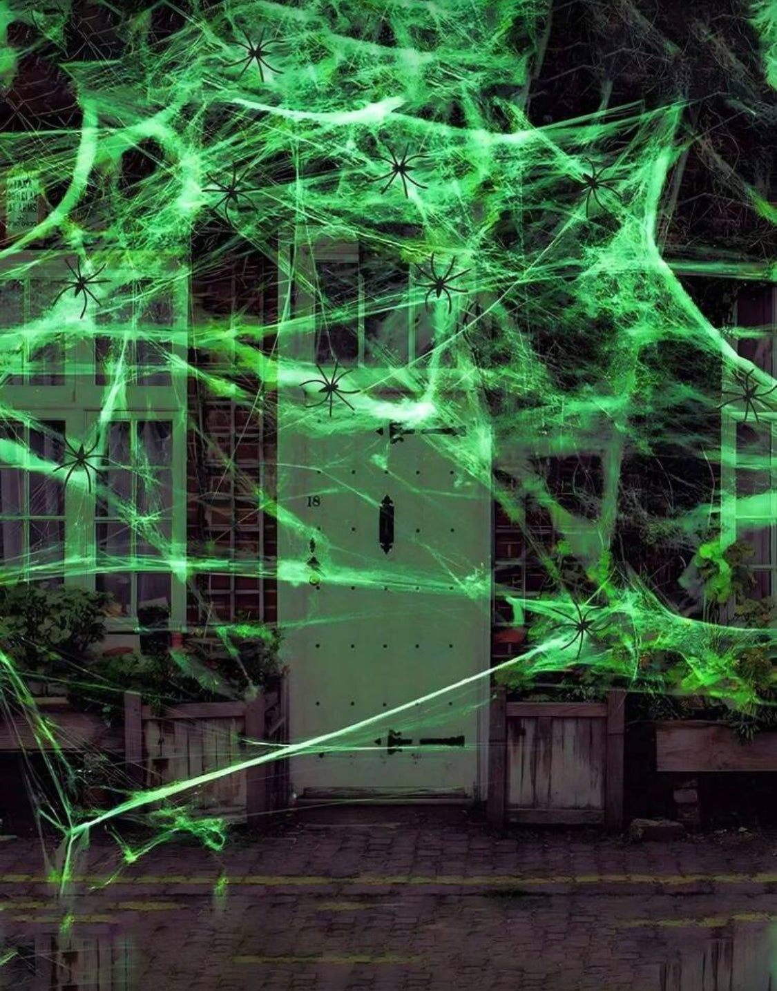 Telaraña brilla en la oscuridad + 20 arañas