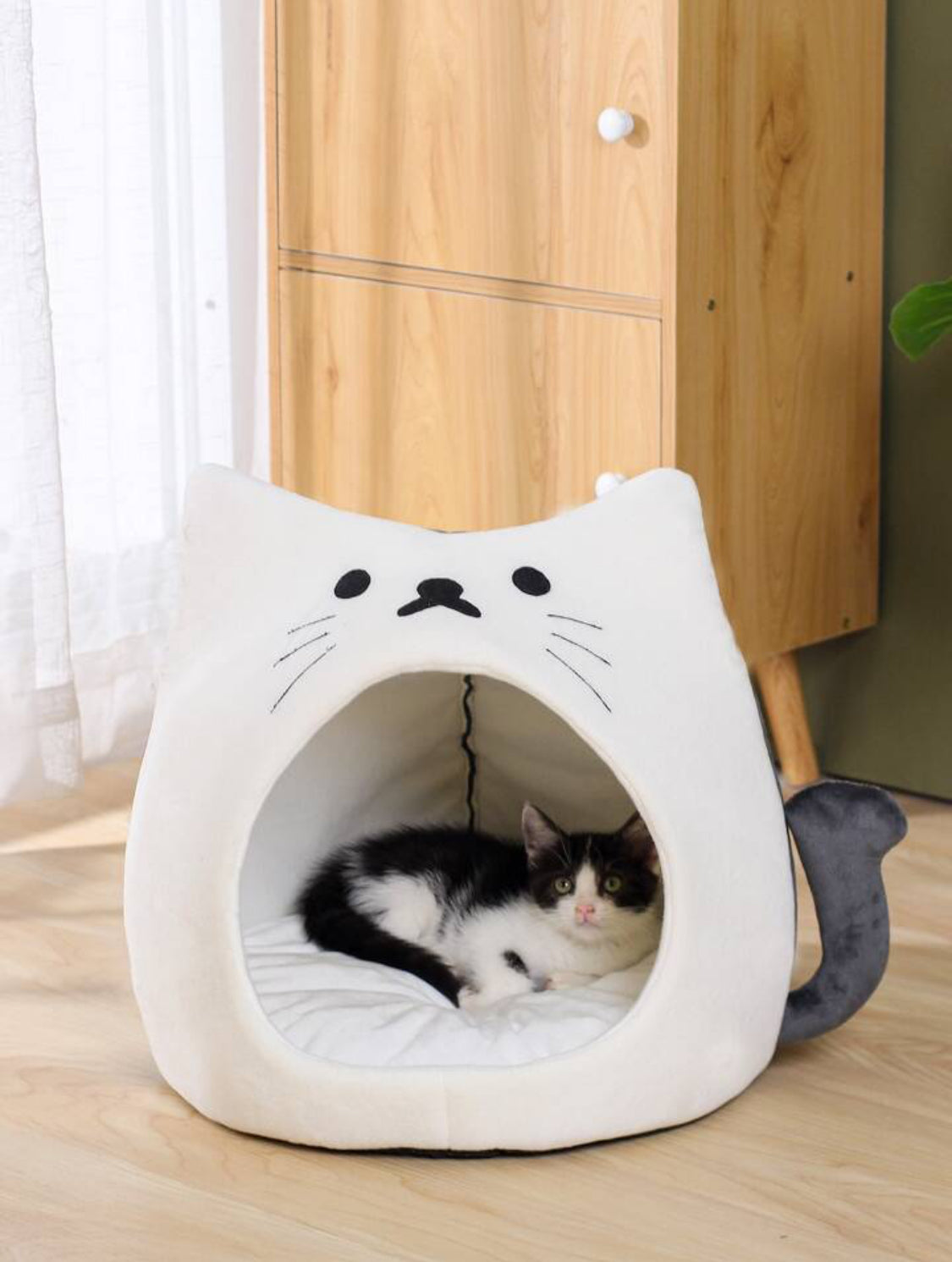 Cama para mascotas Talla Mediana en forma de gatito