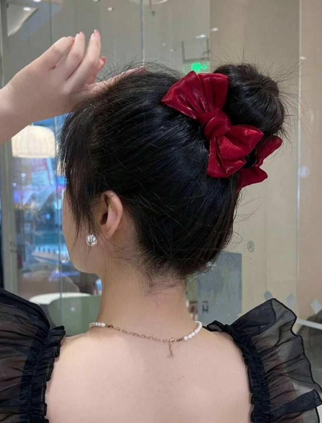 Clip de Moño Rojo para Cabello