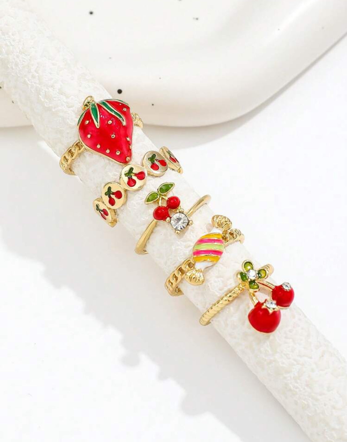 Set de anillos Cherrys (5 pzs)