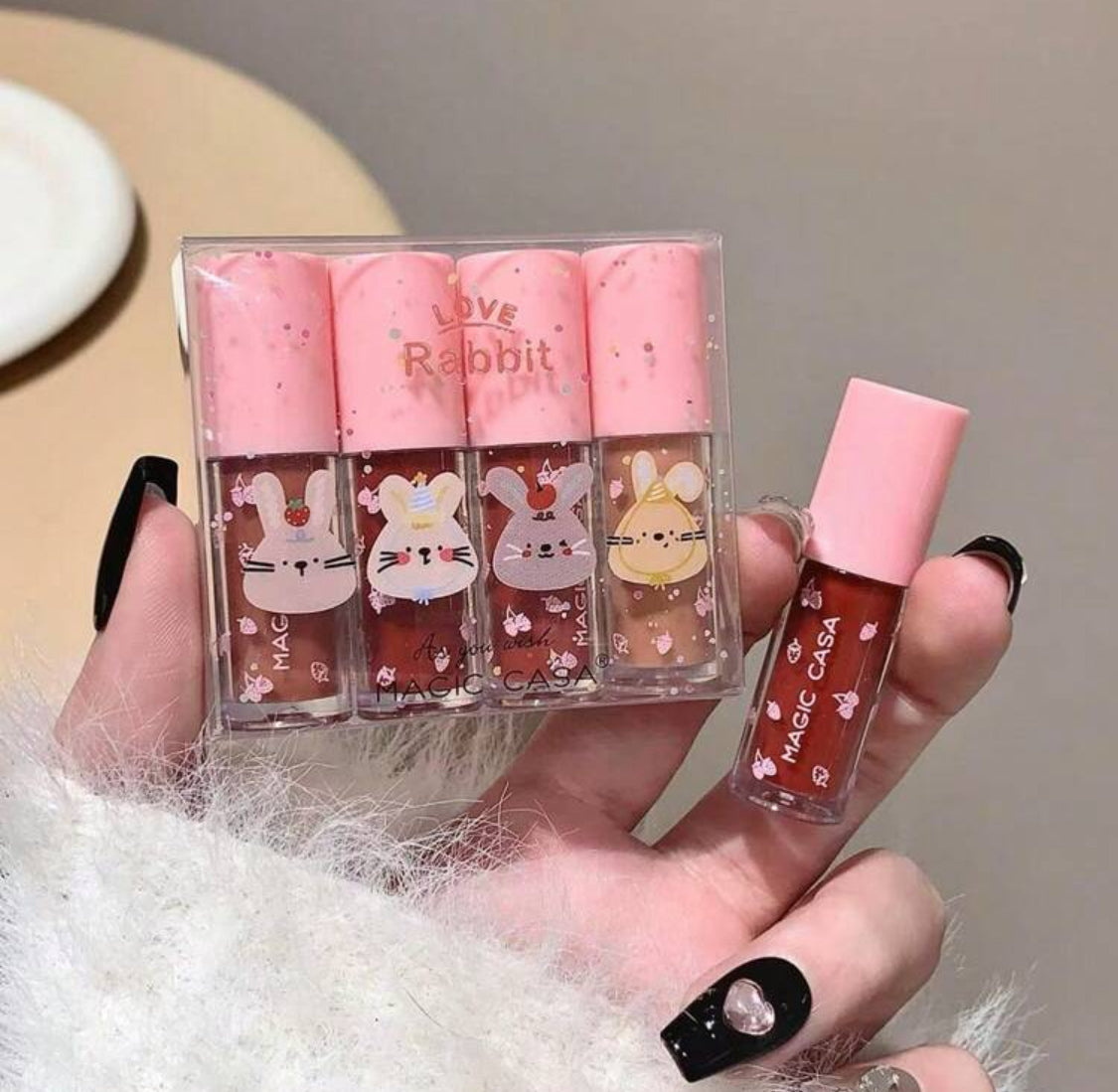 Lipgloss Conejitos  (4 pzs)
