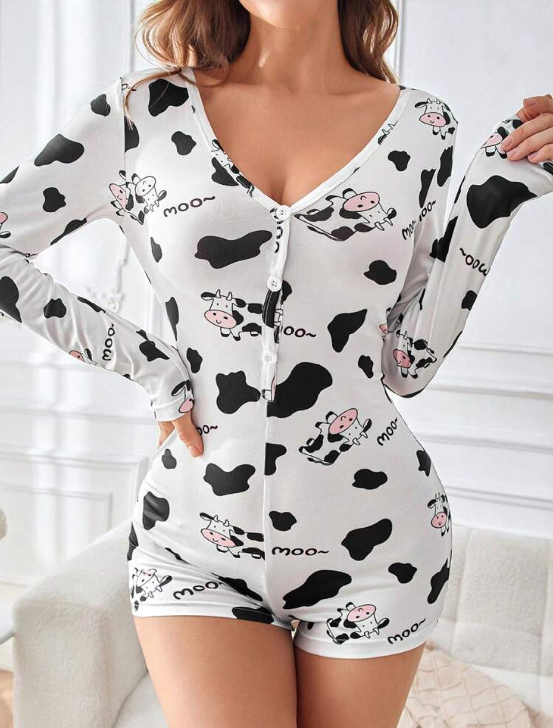 Pijama Mono Vaquitas Talla Mediana
