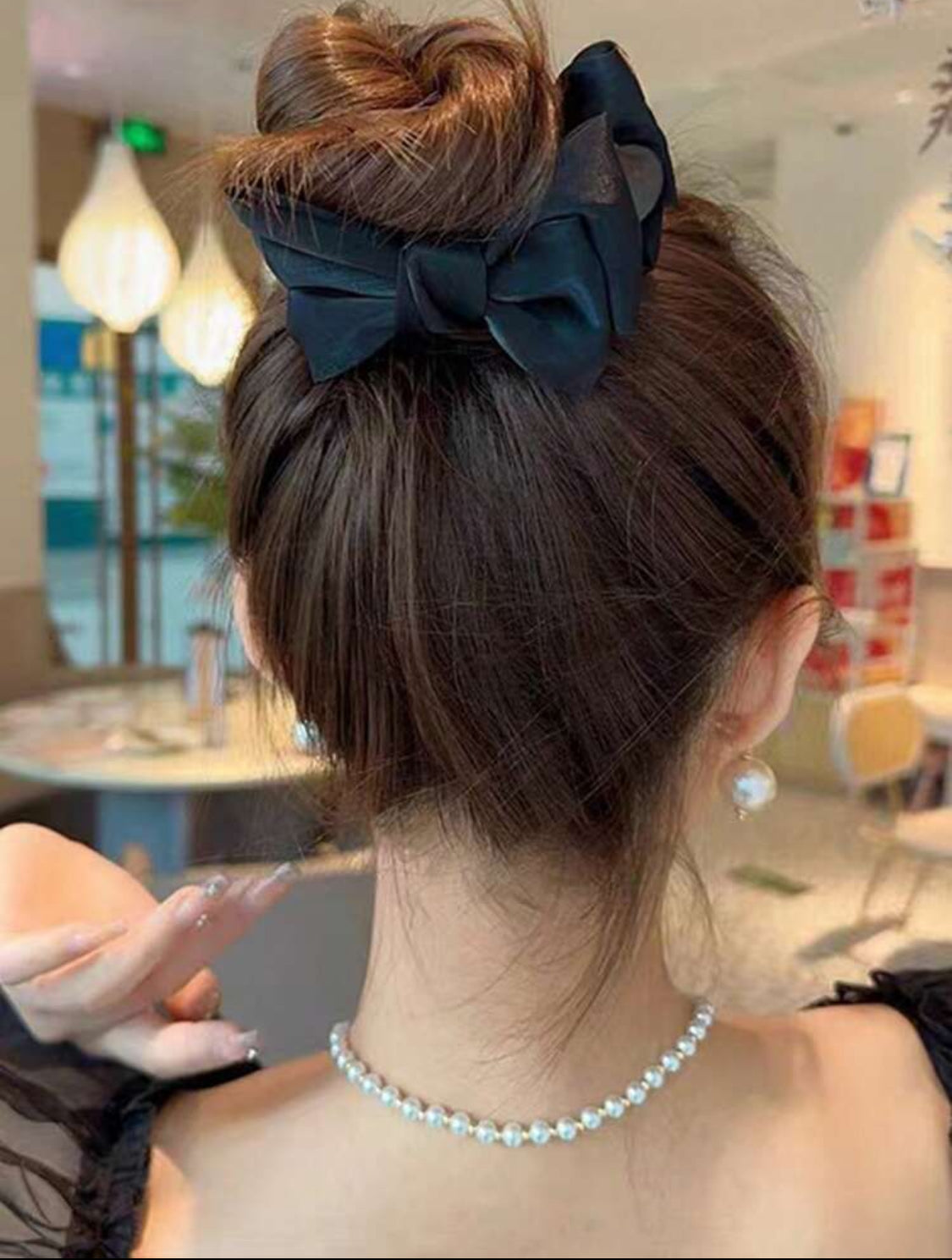 Clip de Moño Negro para Cabello