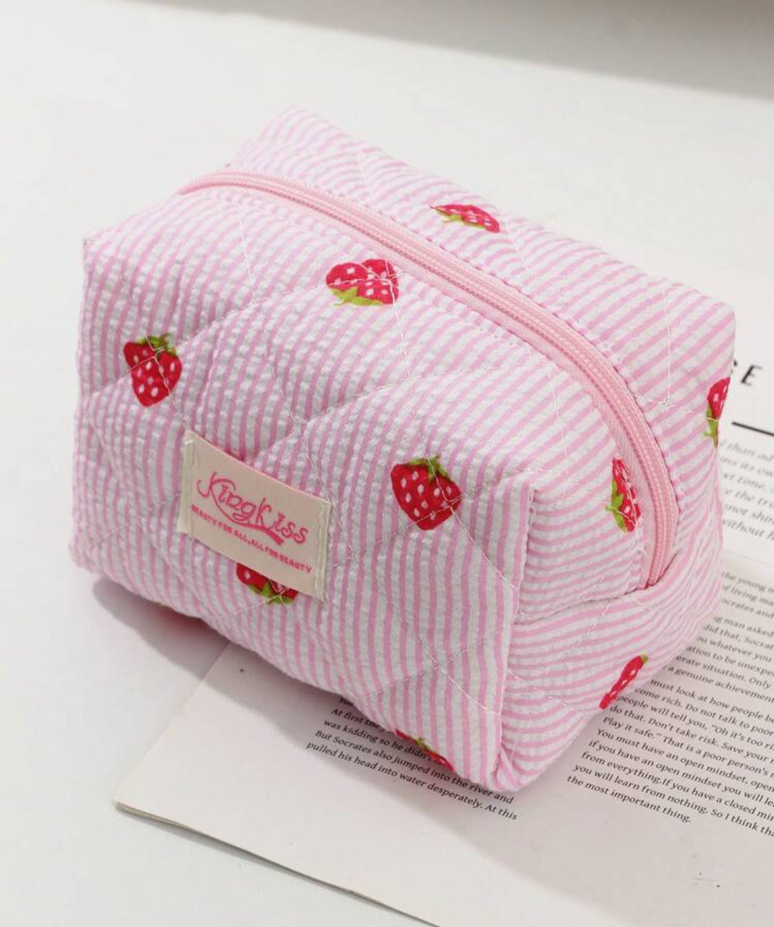 Set de bolso de maquillaje estampado de fresas