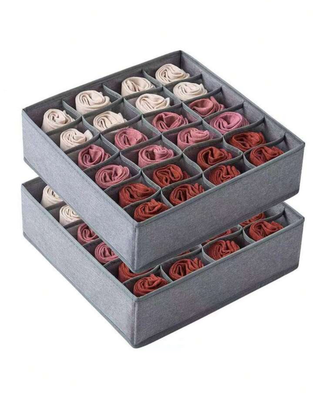 Organizador de Ropa Interior con 24 Compartimientos Gris