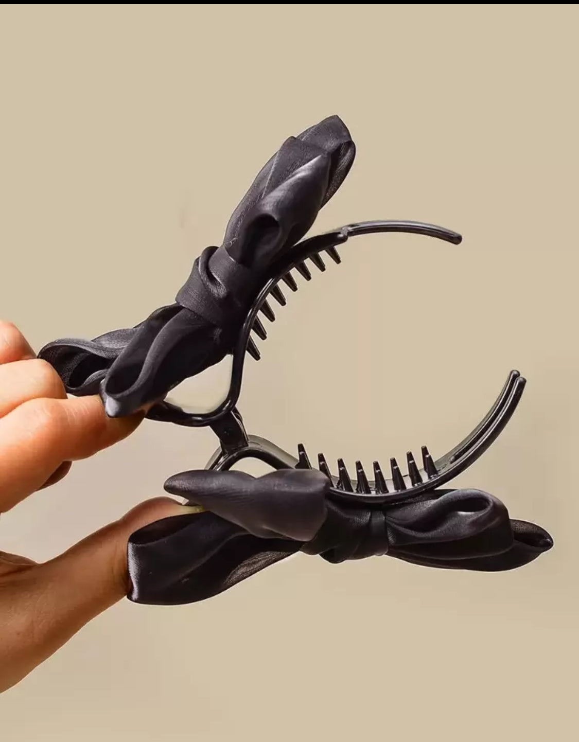 Clip de Moño Negro para Cabello