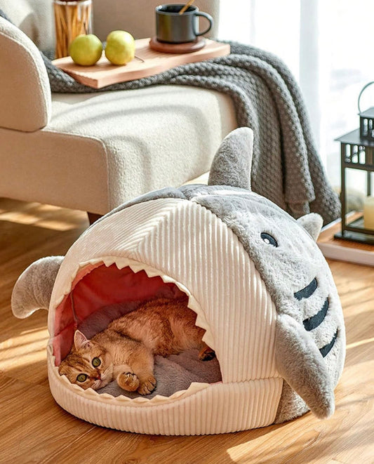 Cama para Mascotas en forma de Tiburón 53x50x36