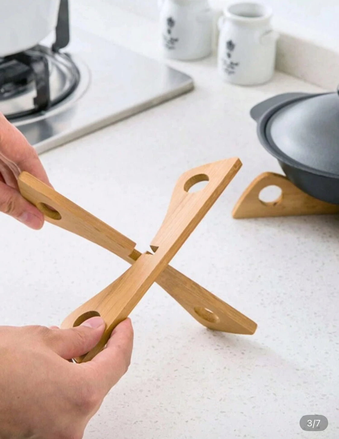 Base de bambú para ollas calientes