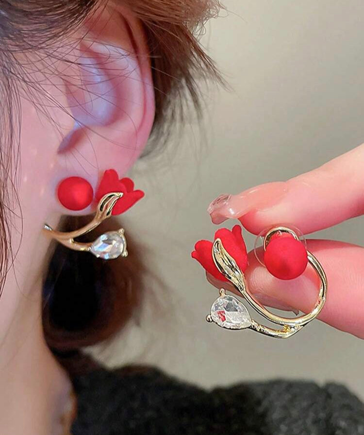 Pendientes Tulipanes Rojos