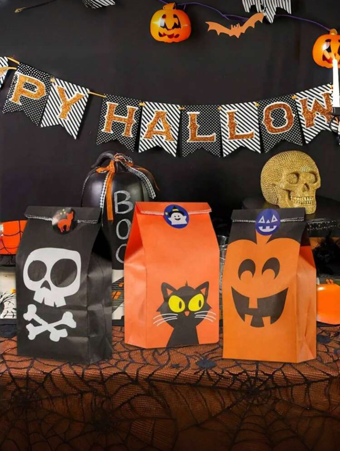 Bolsas de cartón Halloween (8 pzs)