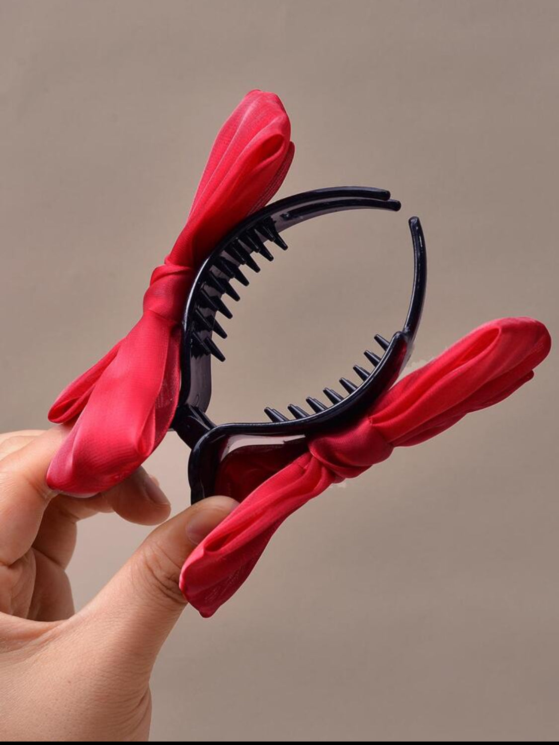 Clip de Moño Rojo para Cabello