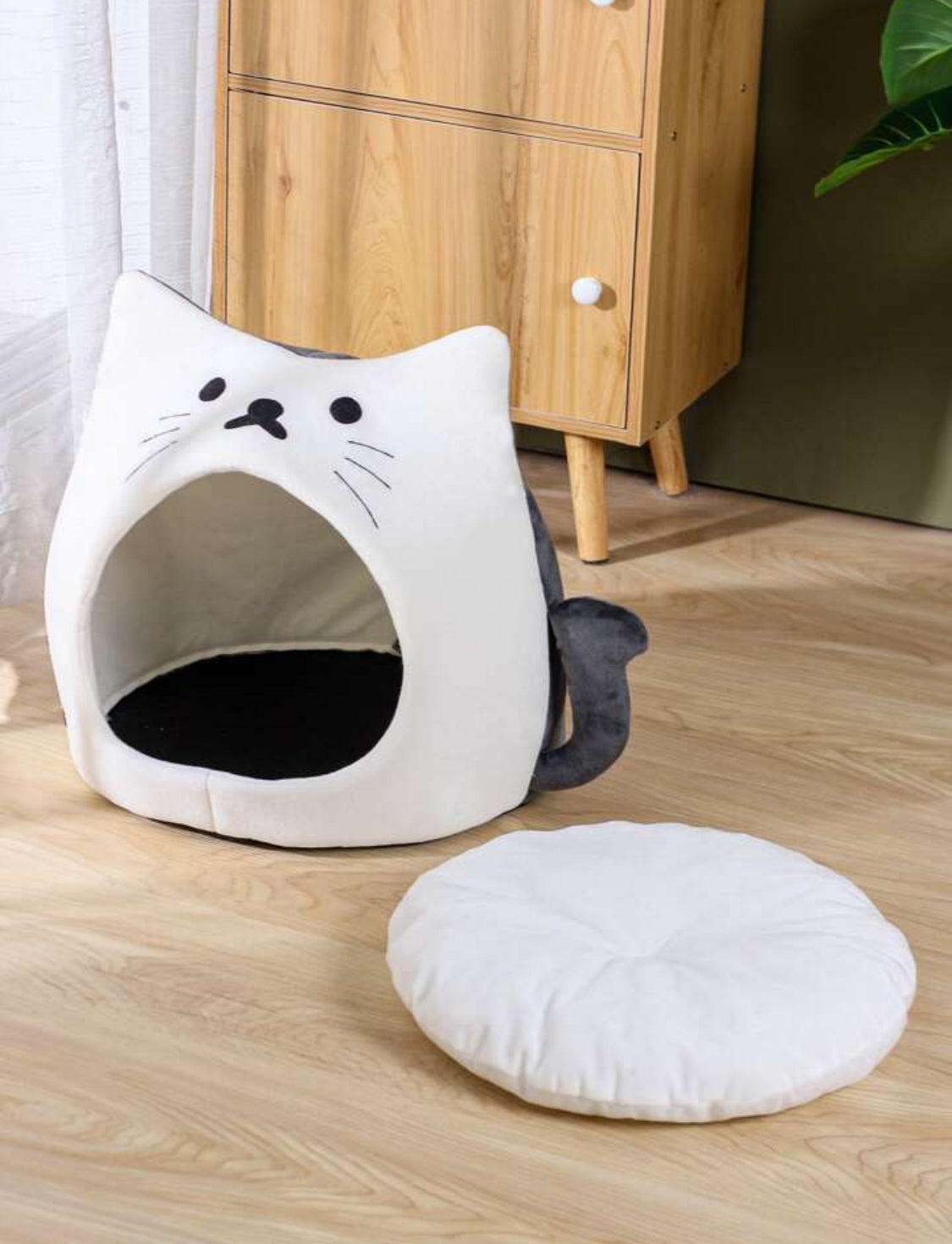 Cama para mascotas Talla Mediana en forma de gatito