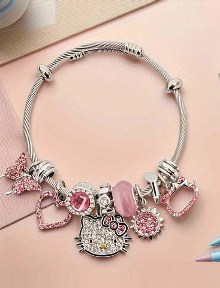 Pulsera Kitty con Charms