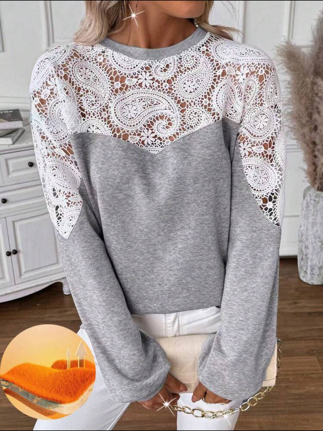 Sudadera con encaje Talla Mediana