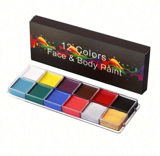 Paleta Pinta Caritas profesional 12 colores en crema alta duracion