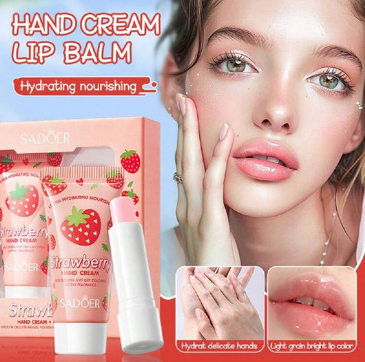 Kit Fresa mega hidratación (crema de manos + bálsamo labial)