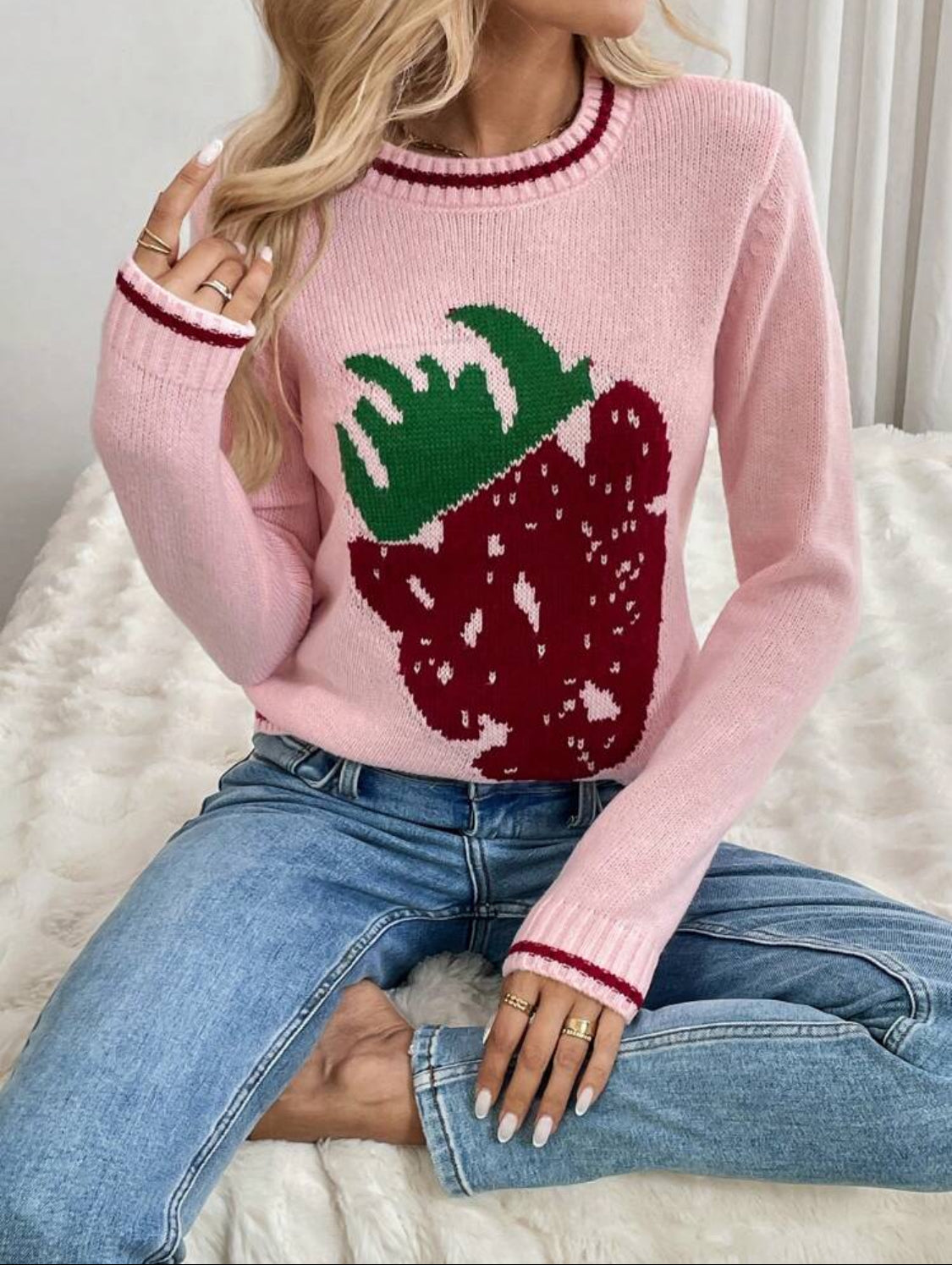 Suéter de fresa Talla Mediana