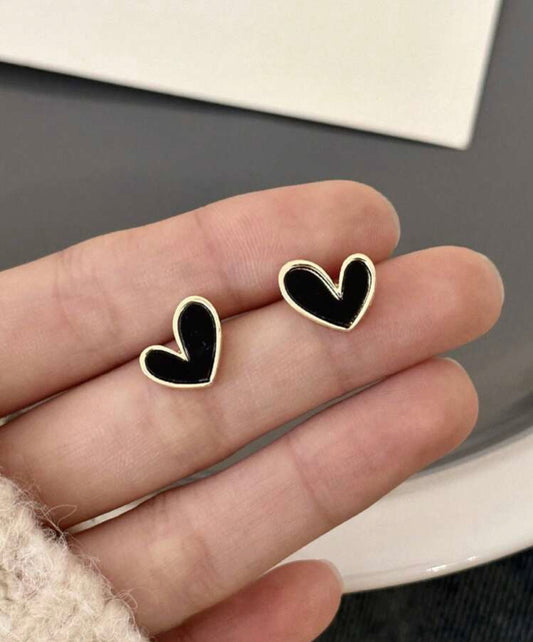 Aretes de corazoncito black