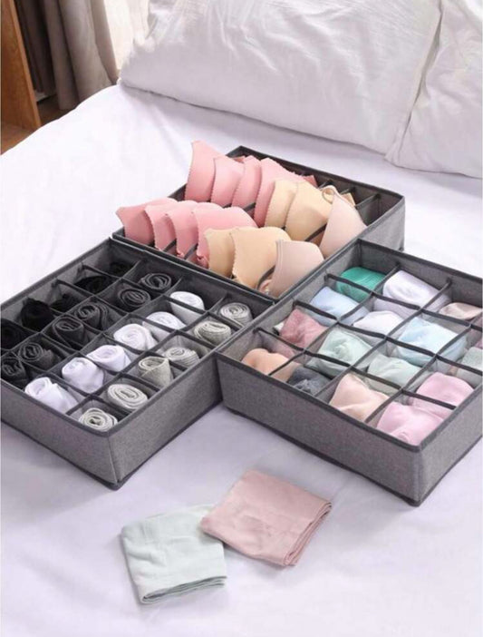 Organizador de Ropa Interior con 24 Compartimientos Gris